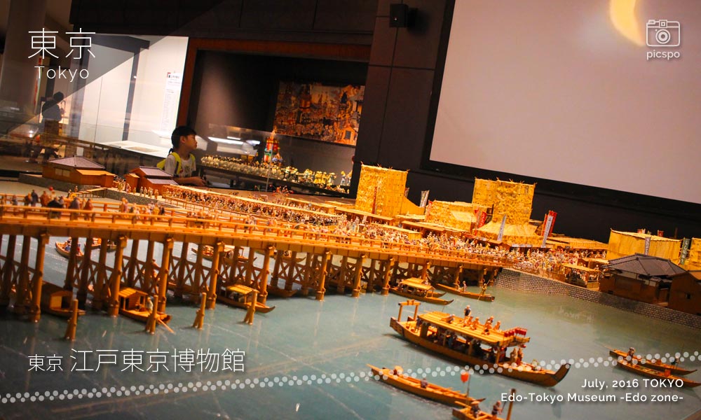 江戸東京博物館：江戸ゾーンの国橋西詰模型