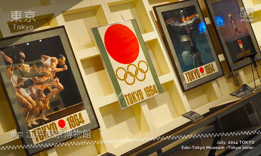 江戸東京博物館：東京ゾーンの東京オリンピックのポスター