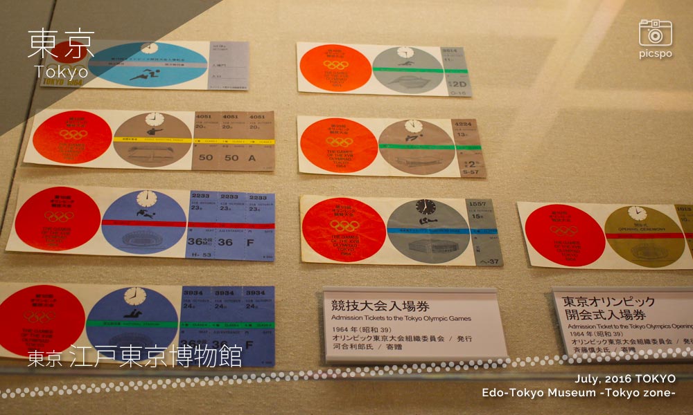 江戸東京博物館：東京ゾーンの東京オリンピックのチケット